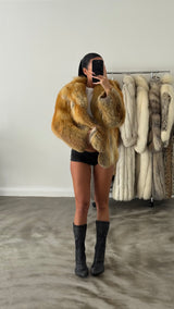 Vintage Red Fox Fur Jacket