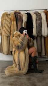 Vintage Golden Island Fox Fur Coat