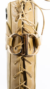 Dior Ostrich Leather Knee High Boots