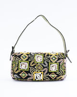 Fendi Lizard Trimmed Beaded Baguette