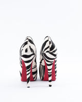 Christian Louboutin Zebra Print Calf Hair Heels - EU 39