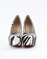 Christian Louboutin Zebra Print Calf Hair Heels - EU 39