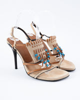 Casadei Suede Beaded Heels - EU 38