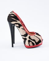 Giuseppe Zanotti Calf Hair Zebra Print Heels - EU 37