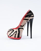 Giuseppe Zanotti Calf Hair Zebra Print Heels - EU 37