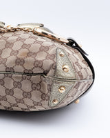 Gucci Monogram Horsebit Hobo Bag