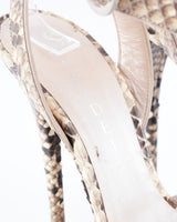 Casadei Python Embossed Leather Heels - EU 37