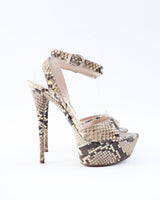 Casadei Python Embossed Leather Heels - EU 37