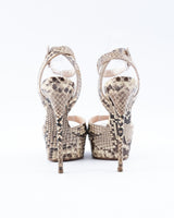 Casadei Python Embossed Leather Heels - EU 37