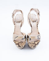 Casadei Python Embossed Leather Heels - EU 37