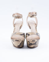 Casadei Python Embossed Leather Heels - EU 37