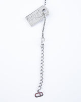 Dior Rhinestone Tag Necklace