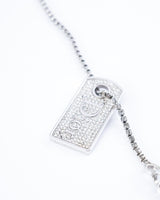 Dior Rhinestone Tag Necklace