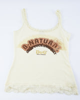 Dolce & Gabbana B-Natural Lace Trim Logo Tank Top