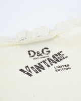 Dolce & Gabbana B-Natural Lace Trim Logo Tank Top