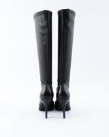 Dior Leather Knee High Logo Boots - EU 37