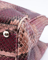 Gucci Python Leather Bamboo Tote Bag