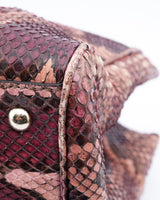 Gucci Python Leather Bamboo Tote Bag