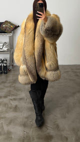 Vintage Golden Island Fox Fur Coat