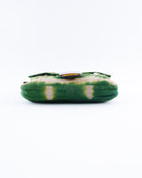 Fendi Suede Floral Snakeskin Baguette