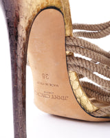 Jimmy Choo Keane Rope Gladiator Heels - EU 38