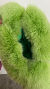 Fox Fur Trapper Hat - Green