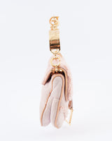 Dior Shearling Mini Saddle Wristlet Bag