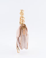 Dior Shearling Mini Saddle Wristlet Bag