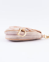 Dior Shearling Mini Saddle Wristlet Bag