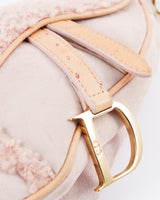 Dior Shearling Mini Saddle Wristlet Bag