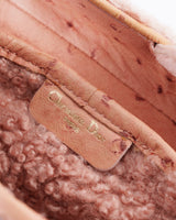 Dior Shearling Mini Saddle Wristlet Bag