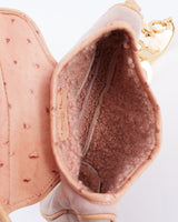 Dior Shearling Mini Saddle Wristlet Bag