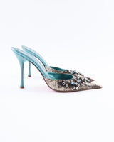 Giancarlo Paoli Python Rhinestone Heels - EU 38.5