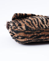 Fendi Leopard Print Fur Baguette Bag