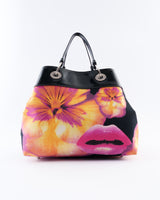 Dior Surreal Lips & Pansy Print Bag