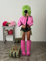 Fox Fur Trapper Hat - Green