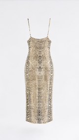 Roberto Cavalli Python Print Slip Dress