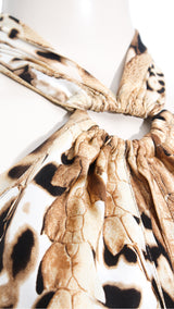 Roberto Cavalli Cheetah Halter Neck Dress