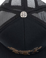 Chrome Hearts Triple Cross Cemetery Leather Trucker Hat