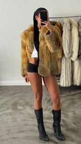 Vintage Red Fox Fur Jacket