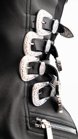 Dsquared2 Western Leather Strapless Mini Dress