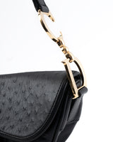 Dior Ostrich Leather Saddle Bag
