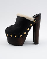 Giuseppe Zanotti Shearling Platform Clogs - EU 37
