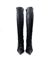 Gianmarco Lorenzi Python Leather Knee High boots