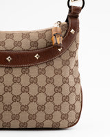 Gucci Monogram Anita Bamboo Top Handle Bag