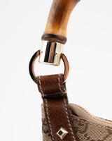 Gucci Monogram Anita Bamboo Top Handle Bag