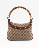 Gucci Monogram Anita Bamboo Top Handle Bag