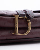 Dior Ostrich Leather Mini Saddle Bag