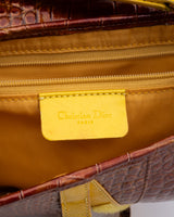 Dior Croc Leather Saddle Bag