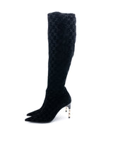 Gucci X Tom Ford GG Monogram Velvet Knee High Boots